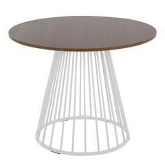 White Metal, Walnut Wood Canary Cosmo Dining Table
