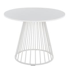 White Metal, White MDF Canary Cosmo Dining Table