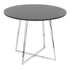 Chrome Metal, Black MDF Canary Cosmo Dining Table