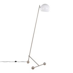 Brushed Nickel, White Plastic Eileen Floor Lamp