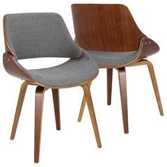 Walnut, Grey Fabrizzi Chair