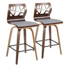 Grey Folia 26" Fixed Height Counter Stool - Set of 2