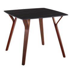Walnut Wood, Black Textured Marble Folia Dinette Table