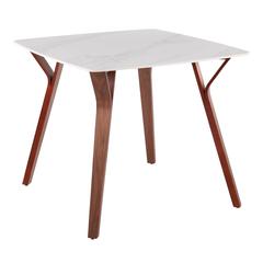 Walnut Wood, White Marble Folia Dinette Table