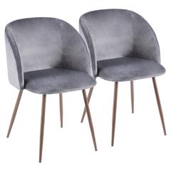 Walnut, Grey Fran Chair - Set of 2