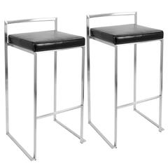 Black Fuji Stacker Barstool - Set of 2