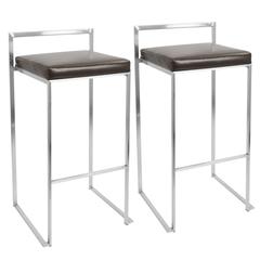 Brown Fuji Stacker Barstool - Set of 2