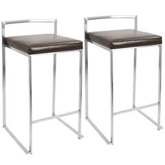 Brown Fuji Stacker Counter Stool - Set of 2