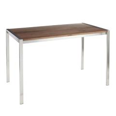 Stainless Steel, Walnut Wood Fuji Dinette Table