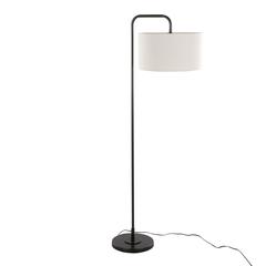 Oil Rubbed Bronze, Beige Linen Puck 63" Metal Floor Lamp