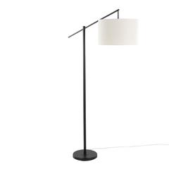 Matte Black Metal, Natural Linen Casper 69" Metal Floor Lamp