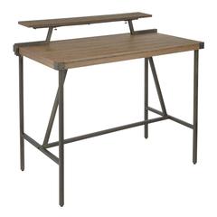Antique Metal, Brown Bamboo Gia Counter Table