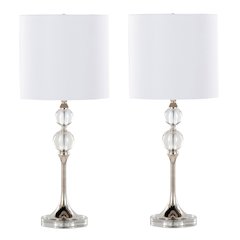 Clara 26" Crystal Table Lamp - Set of 2