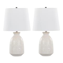 White Claudia 20" Ceramic Accent Lamp - Set of 2