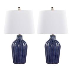 Blue Rockwell 23" Ceramic Table Lamp - Set of 2