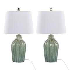 Grey Rockwell 23" Ceramic Table Lamp - Set of 2