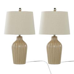Beige Rockwell 23" Ceramic Table Lamp - Set of 2