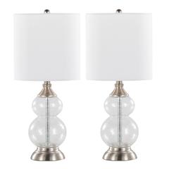 Clear Belle 20" Glass Accent Lamp - Set of 2