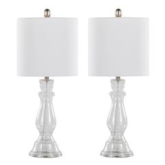 Clear Bishop 24" Glass Table Lamp - Set of 2