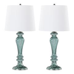 Clear Windsor 25" Glass Table Lamp - Set of 2