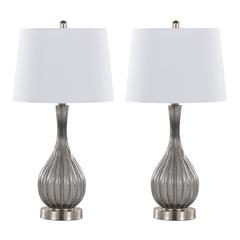 Clear Jenny 27" Glass Table Lamp - Set of 2