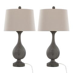 Brown Cipolla Poly 29" Polyresin Table Lamp - Set of 2