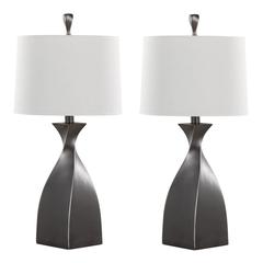 Grey Curvo 30" Polyresin Table Lamp - Set of 2