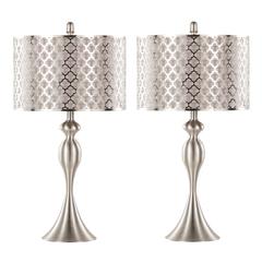 Silver Ashland 27" Metal Table Lamp - Set of 2