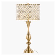 Gold Metal, Clear Crystal Topaz 27" Metal Table Lamp