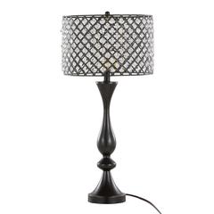Oil Rubbed Bronze, Clear Crystal Topaz 27" Metal Table Lamp