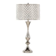 Polished Nickel, Clear Crystal Topaz 27" Metal Table Lamp