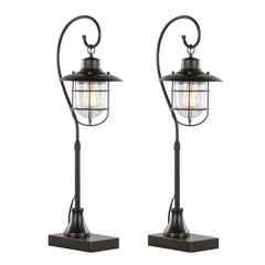 Oil Rubbed Bronze, Clear Glass Landen 33" Metal Task Lamp - Set of 2