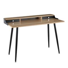 Black Steel, Natural Wood, Black Wood, Nickel Harvey Desk