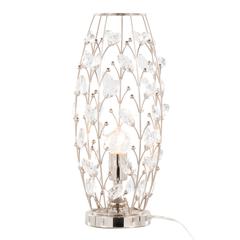 Polished Nickel, Clear Crystal Crystal Buds 18" Metal Uplight