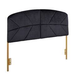 Gold Steel, Black Velvet Lindsey Headboard
