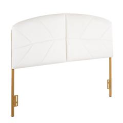 Gold Steel, Cream Velvet Lindsey Headboard