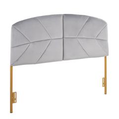 Gold Steel, Grey Velvet Lindsey Headboard