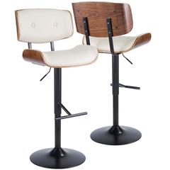 Walnut, Cream Lombardi Barstool