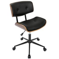 Walnut, Black Lombardi Office Chair