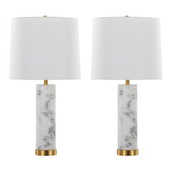 Marbella 26" Marble Table Lamp - Set of 2