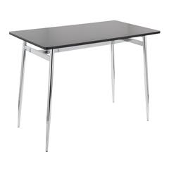 Chrome Metal, Black Wood Marcel Counter Table