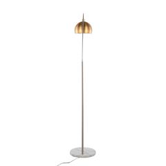 White Marble, Nickel, Antique Brass Metal March Floor Lamp