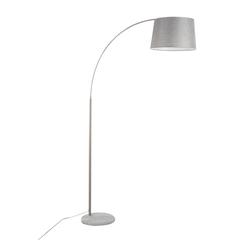 White Marble, Nickel, Grey Linen March Floor Lamp