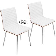 Walnut, Off-White Mason Swivel Chair - Set of 2