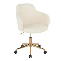 Gold Metal, Cream Fabric Boyne Office Chair