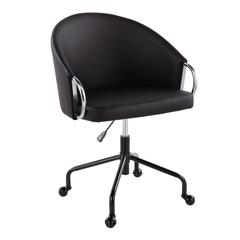 Black Metal, Silver Metal, Black PU Claire Task Chair