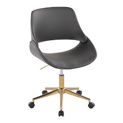 Fabrico Office Chair in Gold Metal, Grey PU color