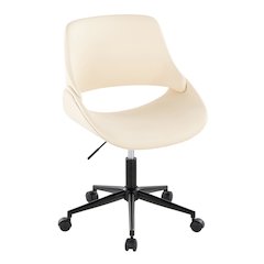 Fabrico Office Chair in Black Metal, Cream PU color