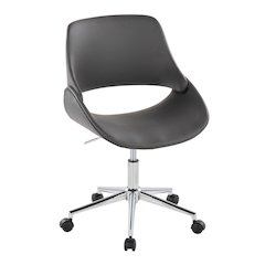Fabrico Office Chair in Chrome Metal, Grey PU color
