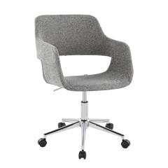 Chrome Metal, Grey Fabric Margarite Task Chair